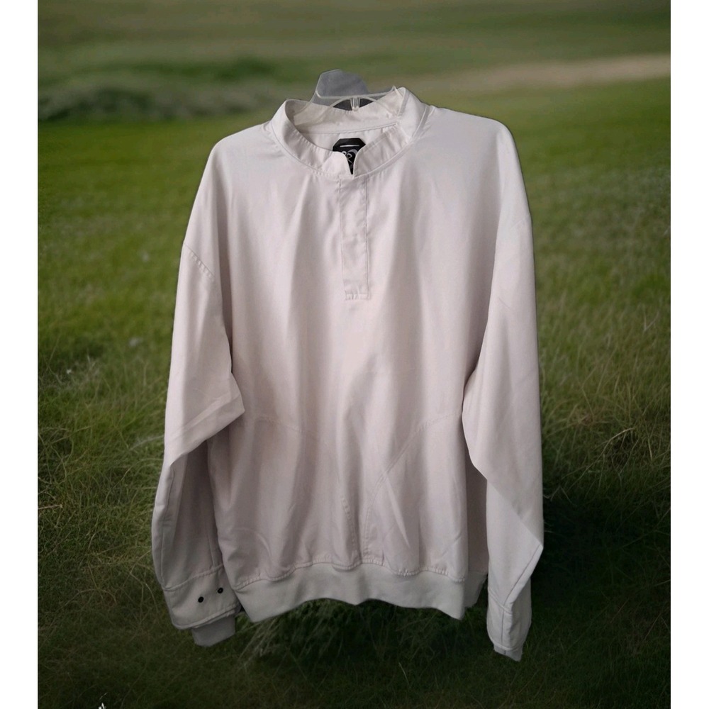 Zero Restriction Pullover Men's Large Taupe Golf Windshirt Snap Closure